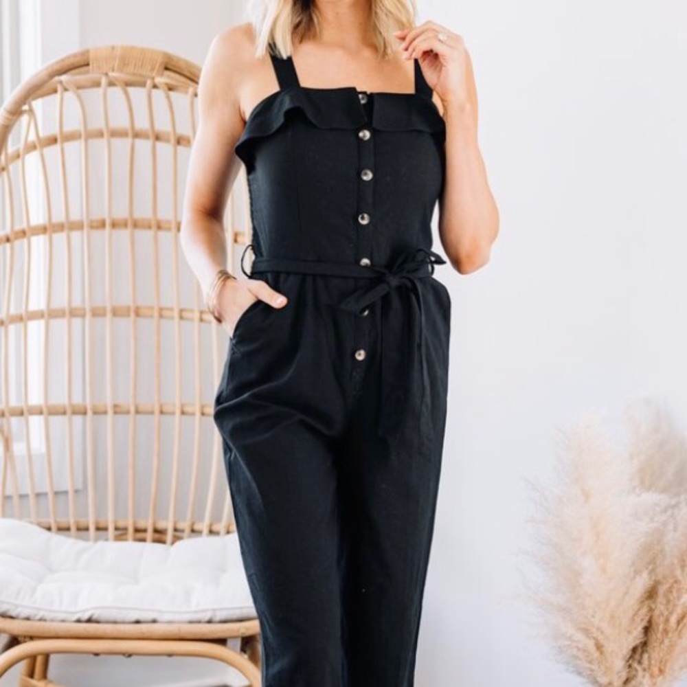 Black Linen Jumpsuit